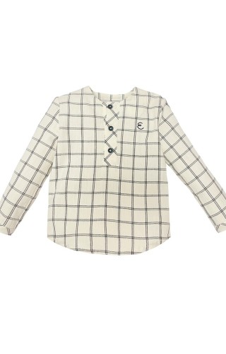 CAMISA CUADROS BEIGE